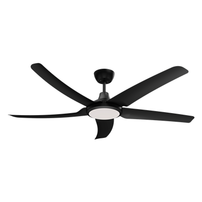 Hover 56' DC Black Ceiling Fan with LED Light