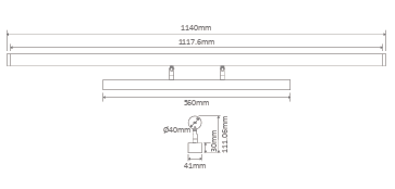 Mirror 20w Satin Chrome Vanity Light Tri Colour 1140mm