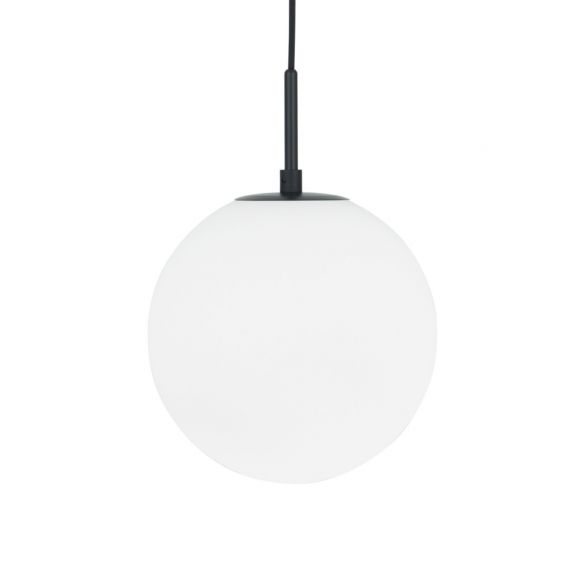 Preston 1 Light Pendant Large Opal Glass/ Matt Black