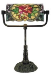 Red Camellia Bankers Lamp