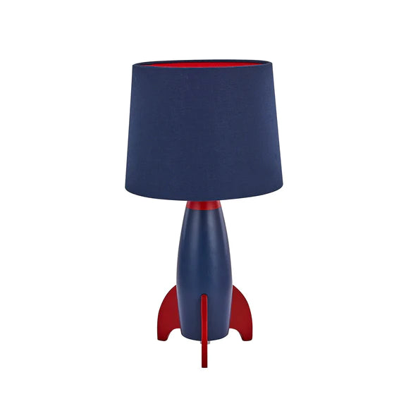 Rocketship Table Lamp Red/Navy