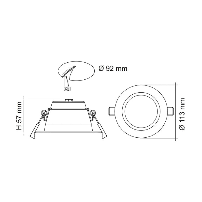 Premier 10w LED Tri Colour Downlight IP64 3/4/6K