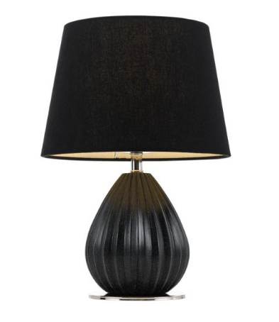 Orson Table Lamp Nickel/ Black and Black Shade