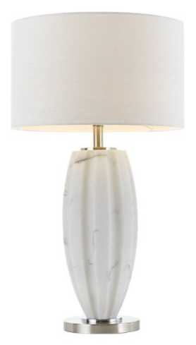 Axis Table Lamp Nickel Marble White