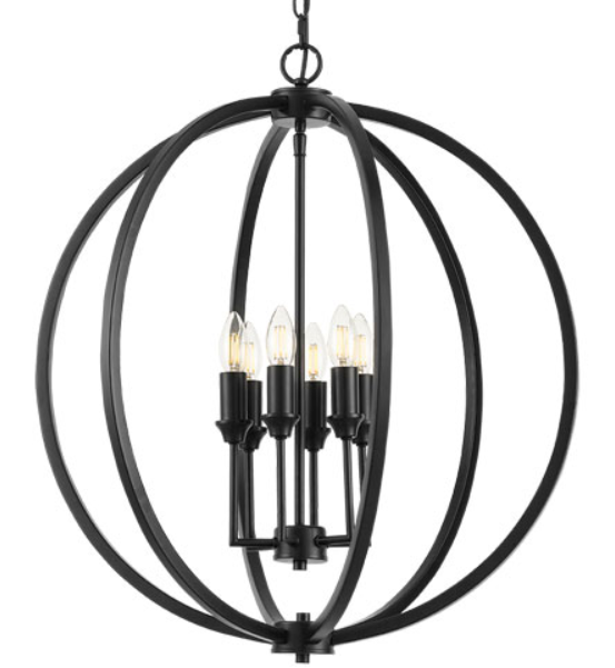 Kendall Pendant 6 Light Black Matt