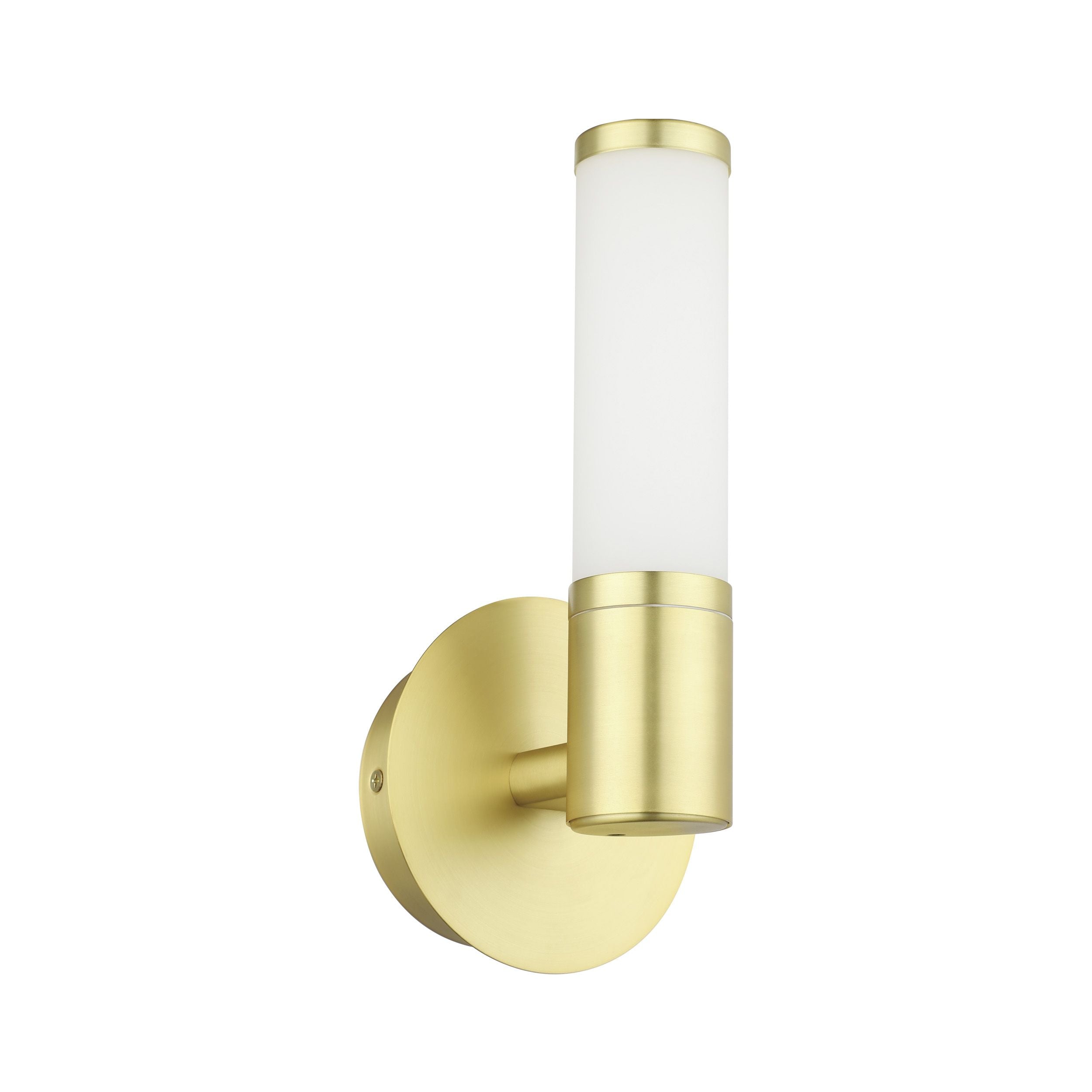 Palmera 1 Matt Brass/Opal 1 Light Wall Light Built In 4.5w LED 3000k