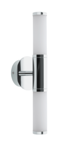 Palmera 1 Chrome/Opal 2 Light Wall Light Built In 2X4.5W 3000K LED
