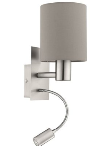 PASTERI W/B 1X40W 1X3.5W 3000K LED TAUPE and NICKEL