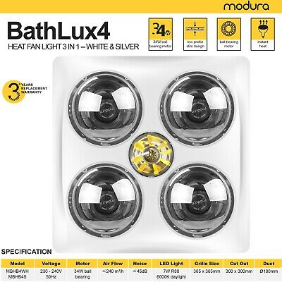 Bathlux 4, 3 in 1 Bathroom Unit White