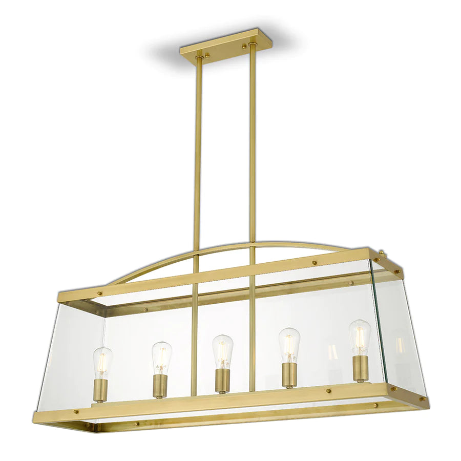 Colair 5 Light Solid Brass Pendant