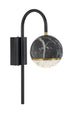 Oneta Arm Wall Light Black Marble/ Clear