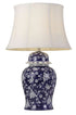 Iris Table Lamp White Flower and Blue/White