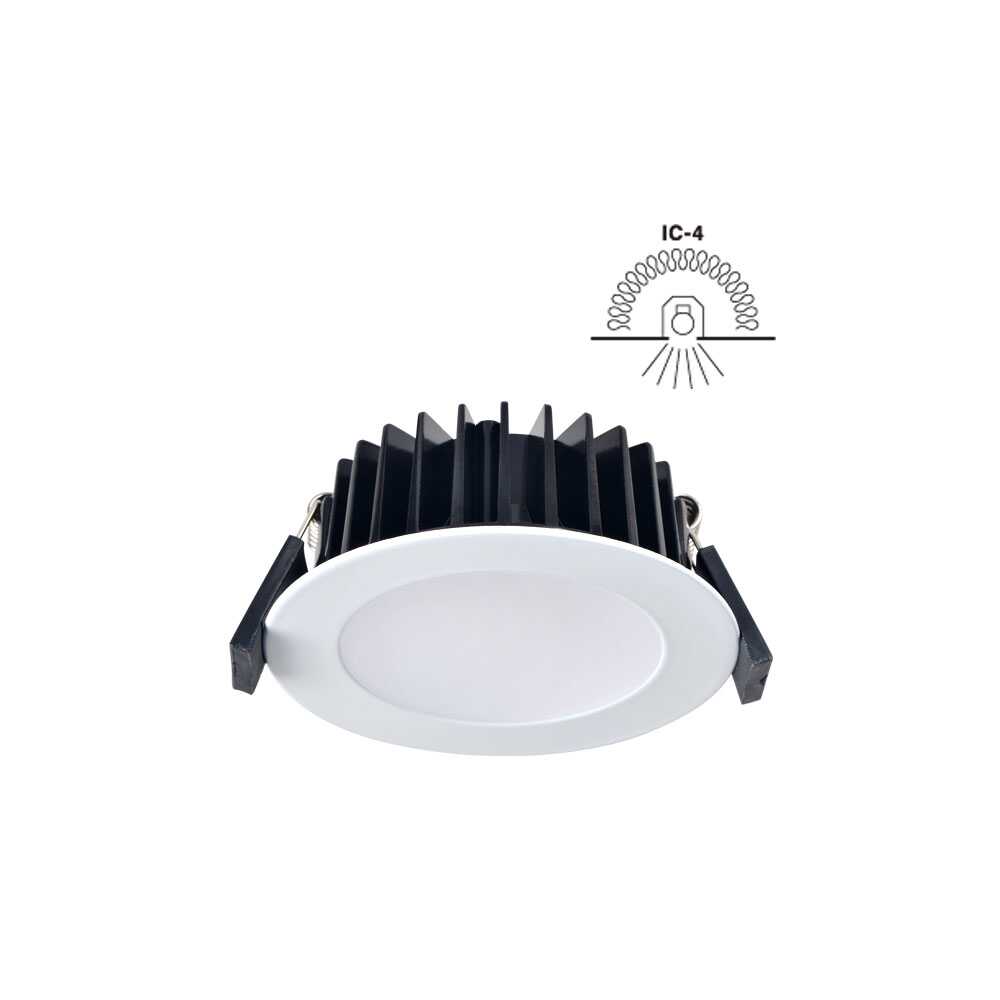 Ecogem 10w Tri Colour LED Downlight IP44 White Dimmable