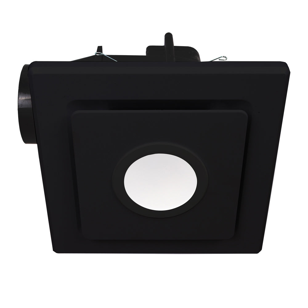 Emeline-II LED 240 Square Black Exhaust Fan and Light