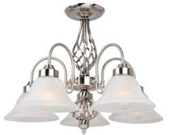 Geneva 5 Light Pendant Satin Chrome - B14