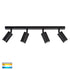 Tivah Black Adjustable 4 Light Bar 5w GU10 Tri Colour 240V