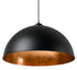 Newport 50cm 1 Light Pendant Black/ Copper Leaf - B10