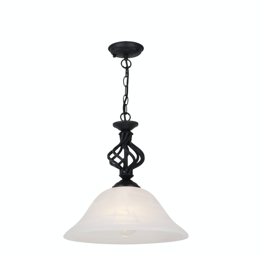 Geneva 1 Light Pendant Black - B11