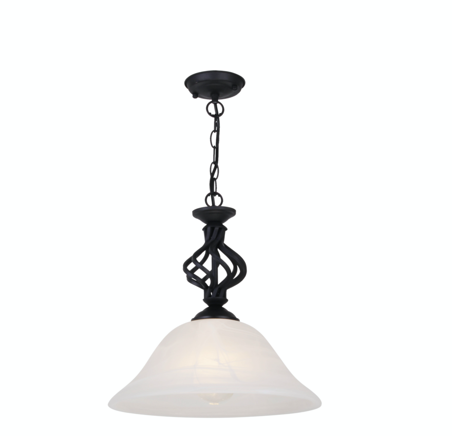 Geneva 1 Light Pendant Black