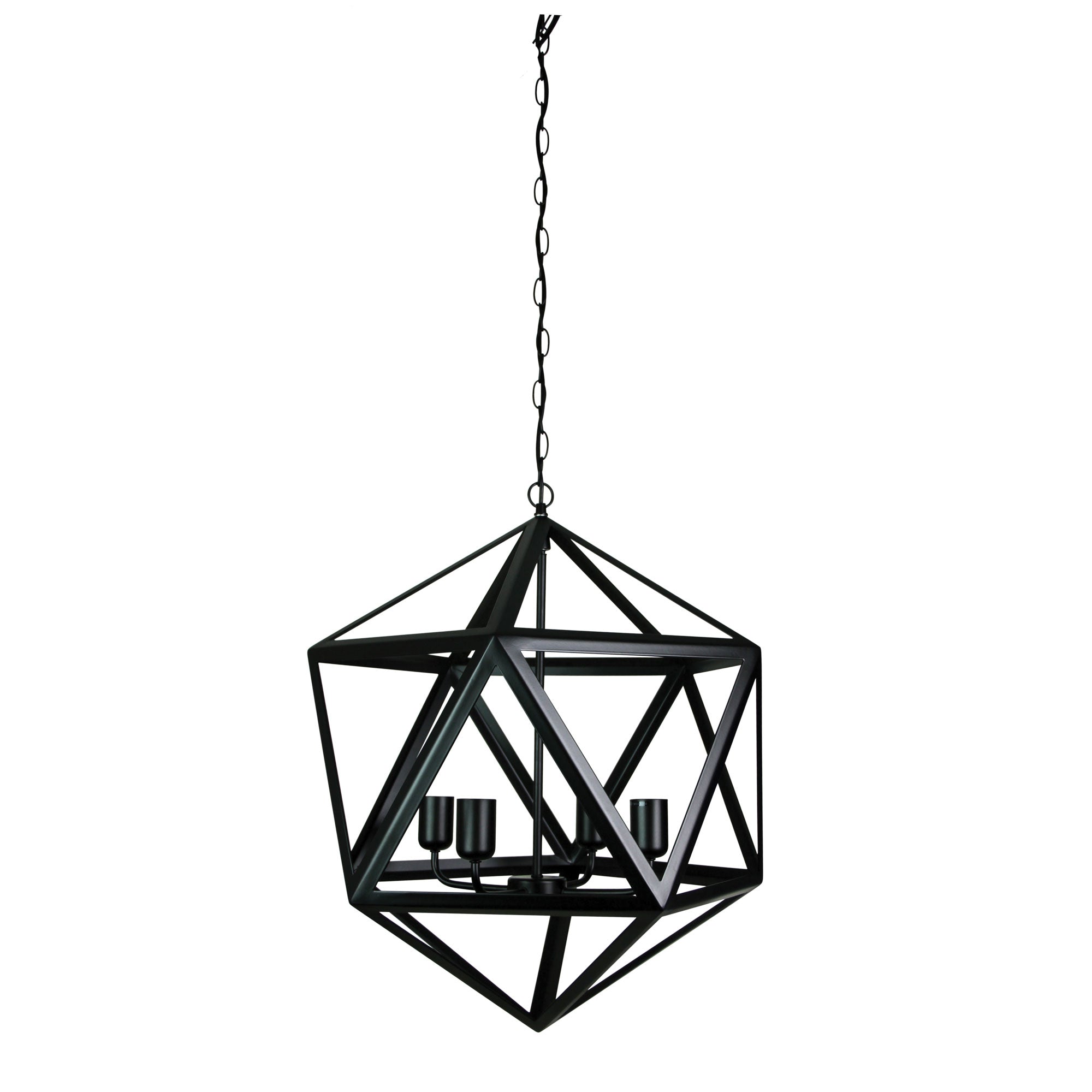 Geo 4 Light Matt Black Pendant