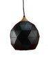 Small Black Metal/Timber Geometric Pendant - C23