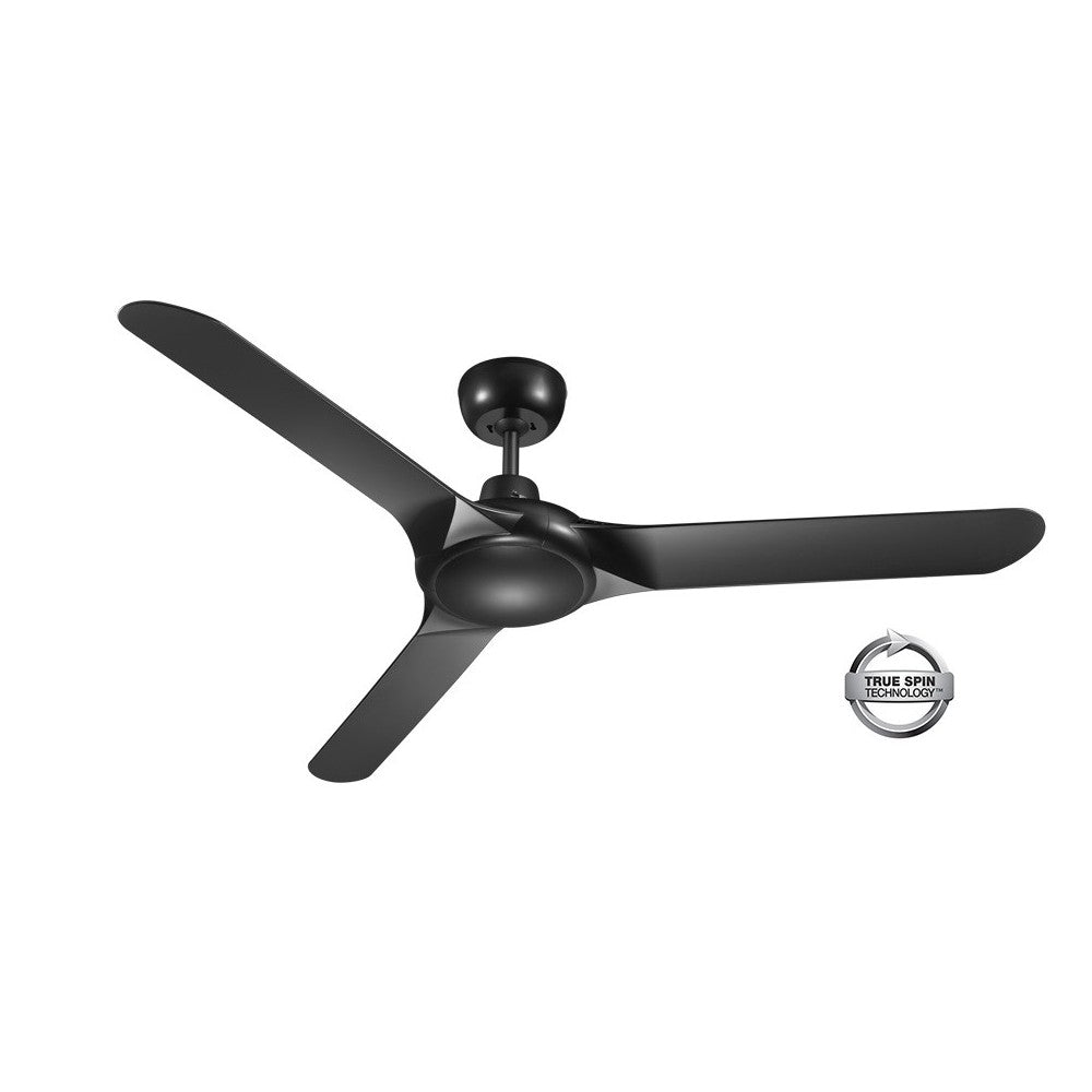 Spyda - 56' Black Fan Only 3 Blade - Indoor/Outdoor/Coastal