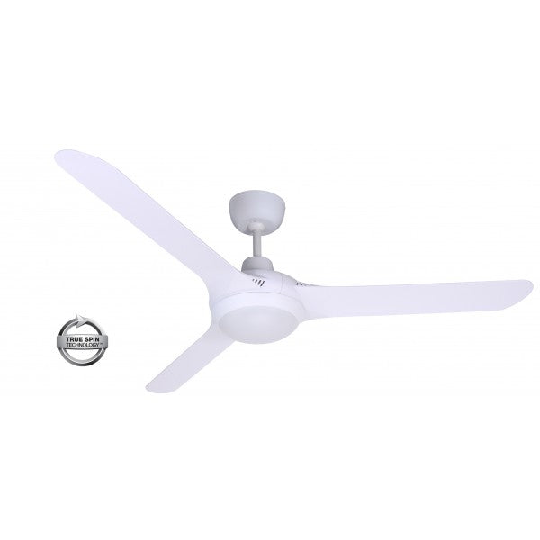 Spyda 56' White Fan and Light LED TC 3 Blade Indoor/Outdoor/Coastal