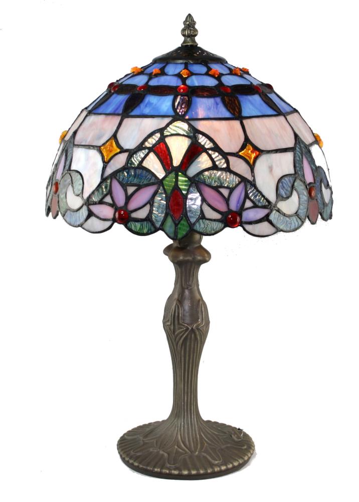 Leadlight Table Lamp 12' Blue