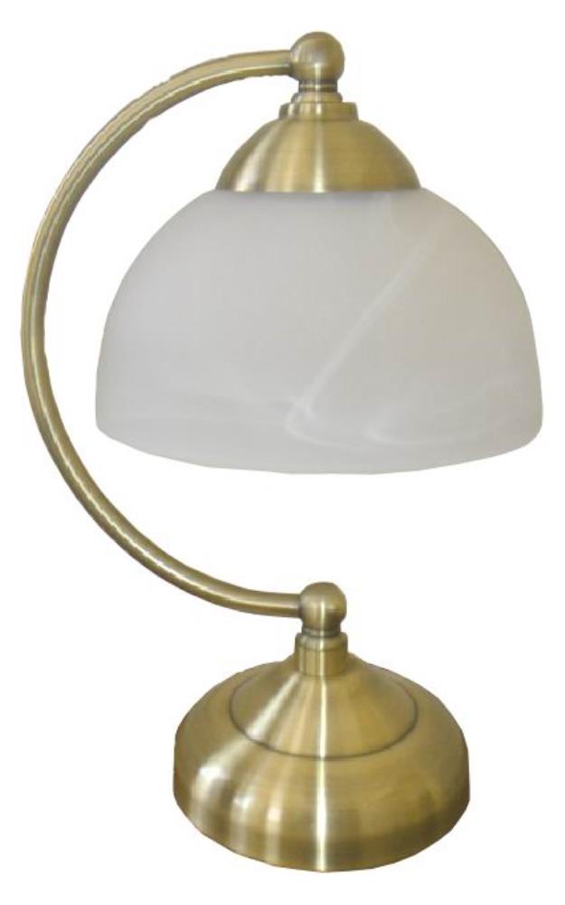 Touch Lamp Antique Brass/Alabaster Glass
